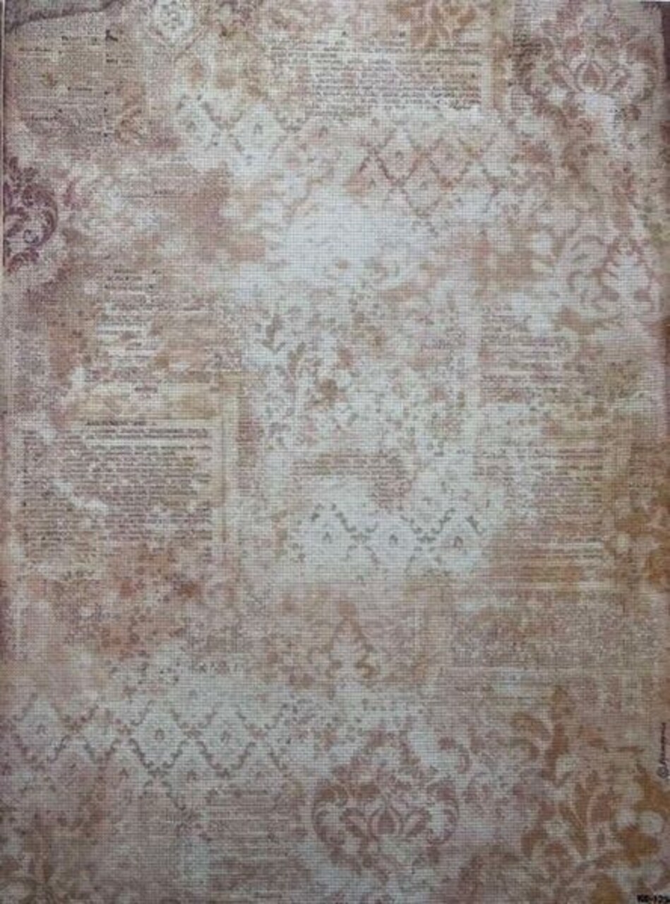 Ancient Patterns Designer Printed AIDA Fabric. Canvas for embroidery with an applied background KF-1234A